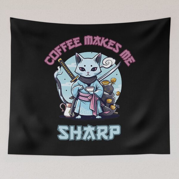 Aperçu de l'œuvre Le café me rend chat pointu créée et vendue par DarkwoodLab.