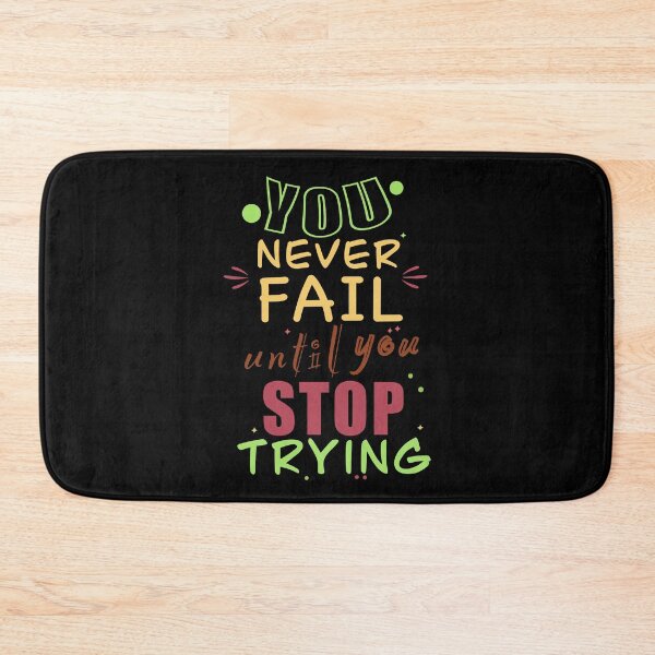 Item preview, you never fail until you stop trying colorful | Quote playful | Colorful motivational slogan designed and sold by LufikamiDesign.