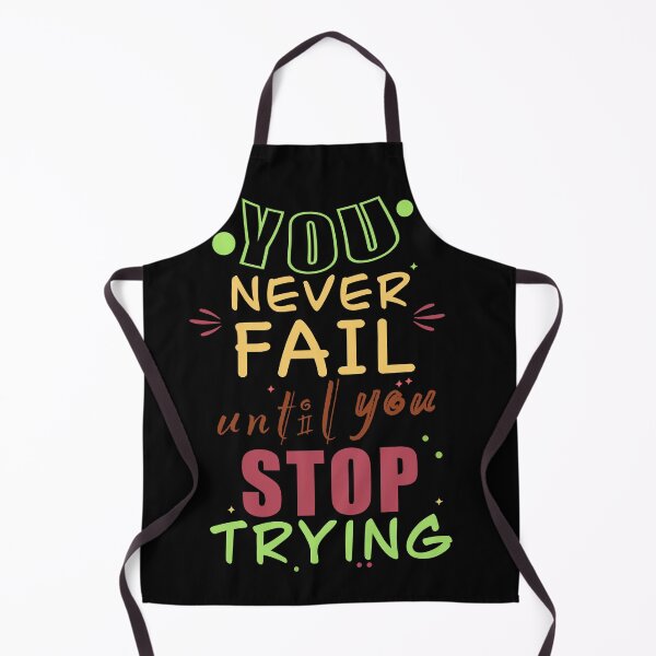 Item preview, you never fail until you stop trying colorful | Quote playful | Colorful motivational slogan designed and sold by LufikamiDesign.