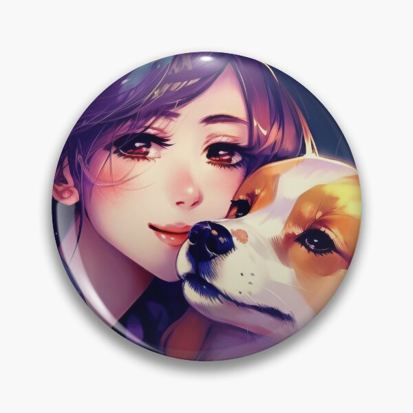 Item preview, Young Asian Woman Cuddles with Her Dog designed and sold by AngelAndAnimal.