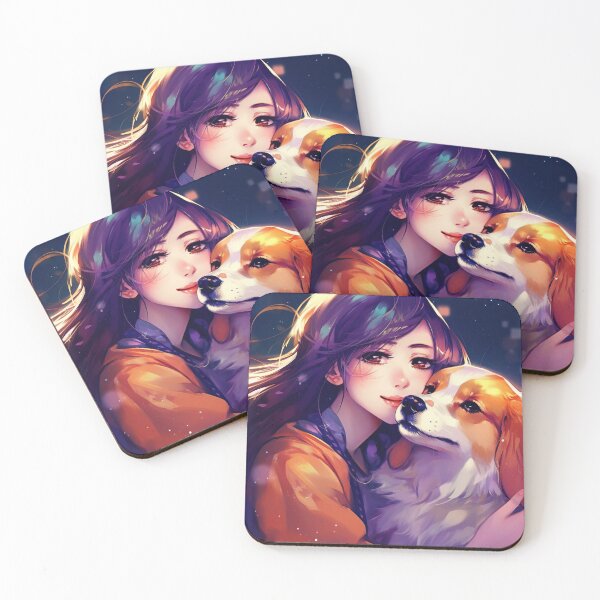 Item preview, Young Asian Woman Cuddles with Her Dog designed and sold by AngelAndAnimal.