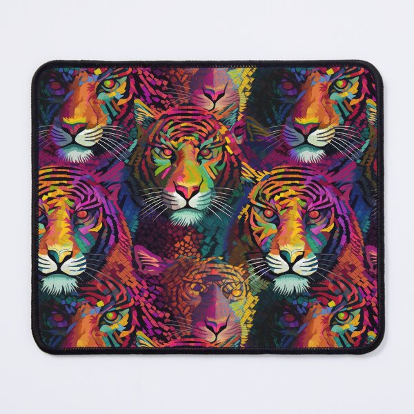 Item preview, Wildly Vibrant: All-Over Abstract Colorful Tiger Print Apparel and Homeware Collection designed and sold by ThePurpleMelon.