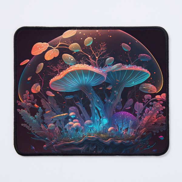 Item preview, A Fantasy World of Glowing Mushrooms with a Jellyfish Kind of Vibe designed and sold by mysticsubs.