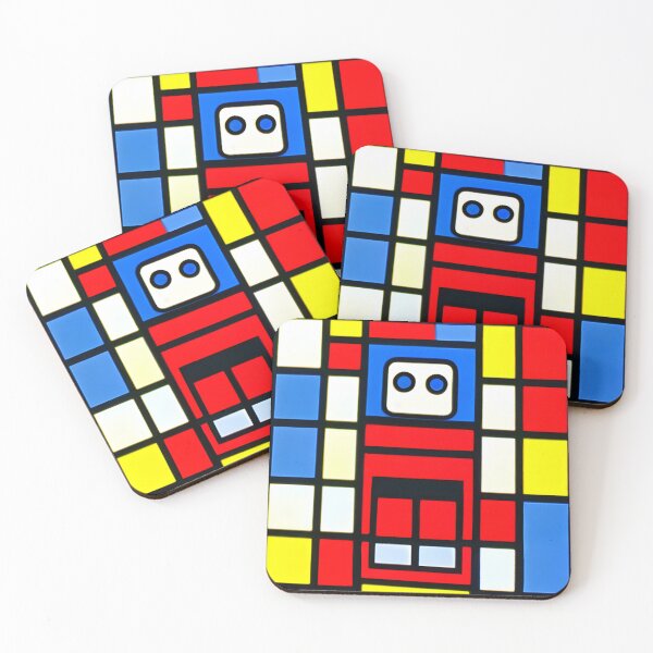 Aperçu de l'œuvre Des robots à la manière de Piet Mondrian créée et vendue par CRAFTER-MEDIA.