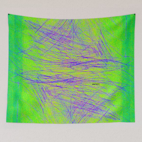 Artikelvorschau, Lila Scribbles auf Bright Green - dePace' entworfen und verkauft von mrpropcake.