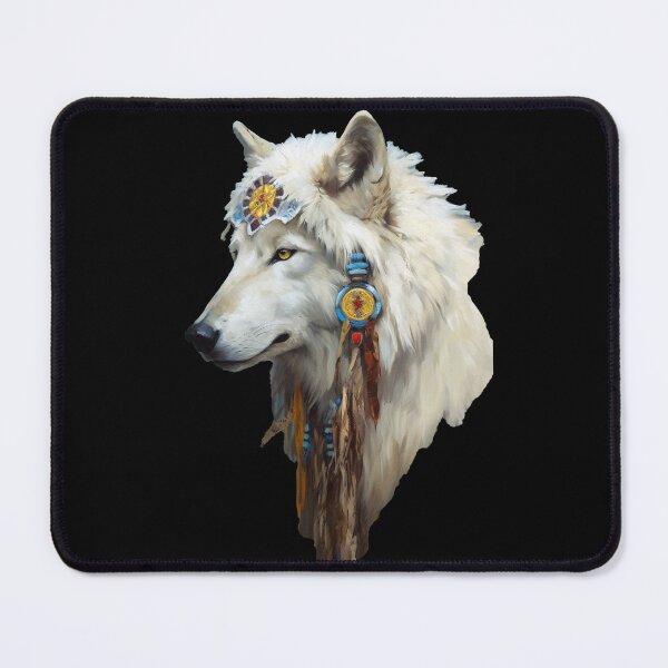 Item preview, Native American Boho White Wolf designed and sold by Richard Montag.