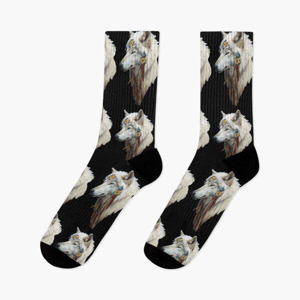 Item preview, Native American Boho White Wolf designed and sold by Richard Montag.