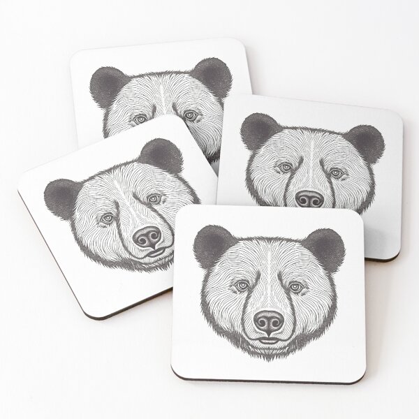 Item preview, Black Bear Stencil Black and White Art designed and sold by OtterComforts.