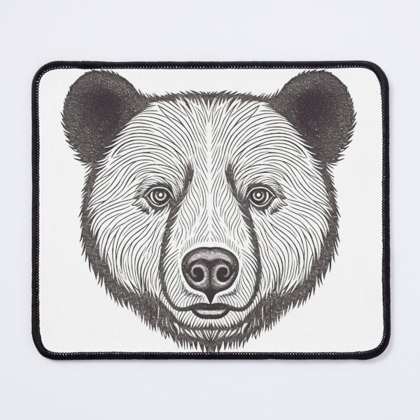 Item preview, Black Bear Stencil Black and White Art designed and sold by OtterComforts.