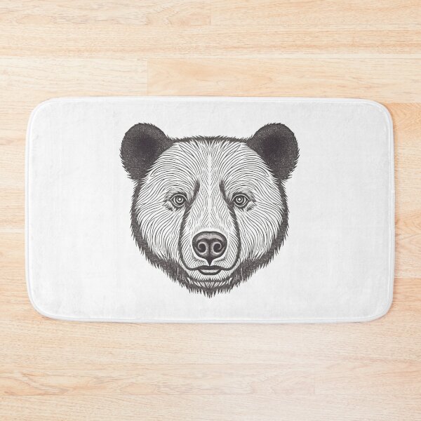 Item preview, Black Bear Stencil Black and White Art designed and sold by OtterComforts.