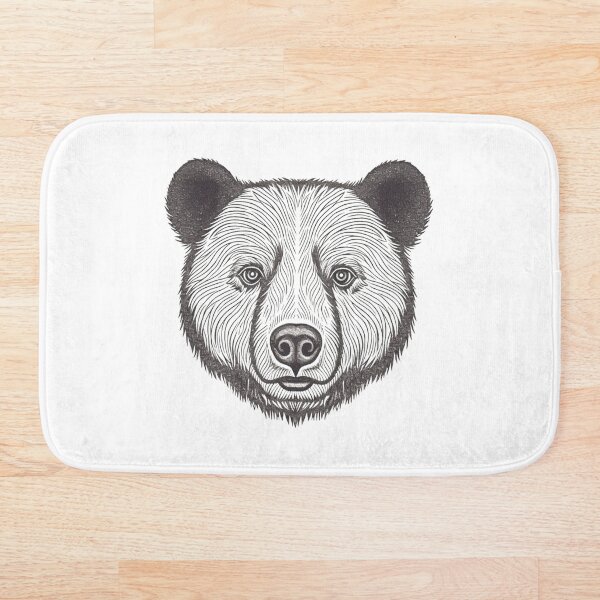 Item preview, Plantilla de oso negro Arte en blanco y negro designed and sold by OtterComforts.