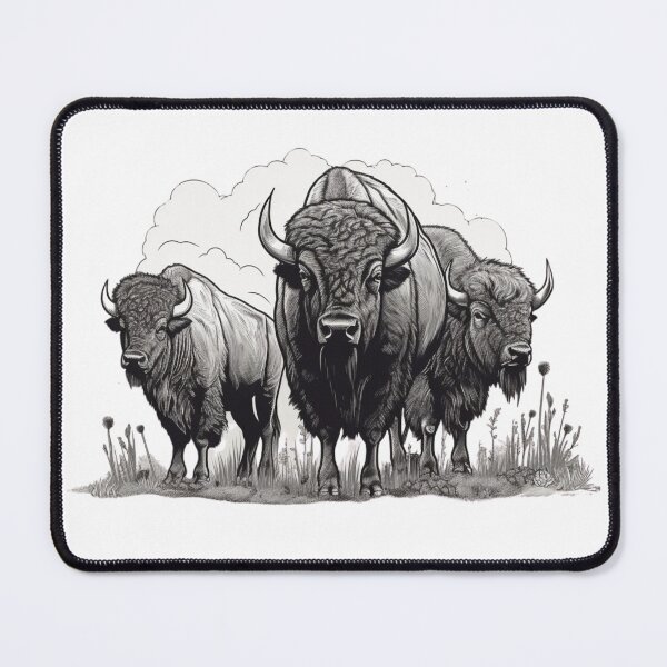 Item preview, Bison Herd Black and White designed and sold by OtterComforts.