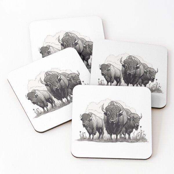 Item preview, Bison Herd Black and White designed and sold by OtterComforts.