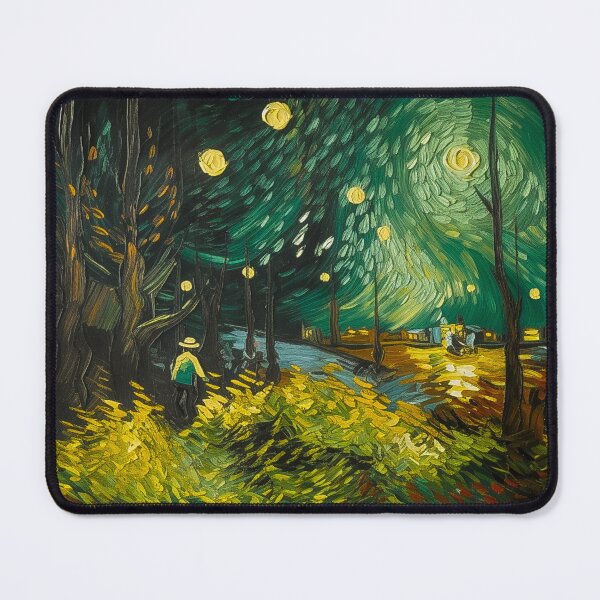 Item preview, The painting depicts a serene and peaceful night scene, with a starry sky illuminating the landscape below designed and sold by Midnight Kadama Studio.