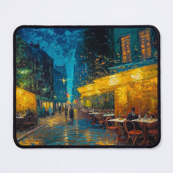 Item preview, A Paris city street midnight painting from the late 1800s captures the beauty and charm of the city of lights during a time of artistic and cultural renaissance. designed and sold by Midnight Kadama Studio.