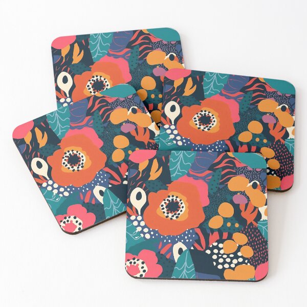 Item preview, Abstract Floral Colorful Playful Pattern designed and sold by spacefogdesign.