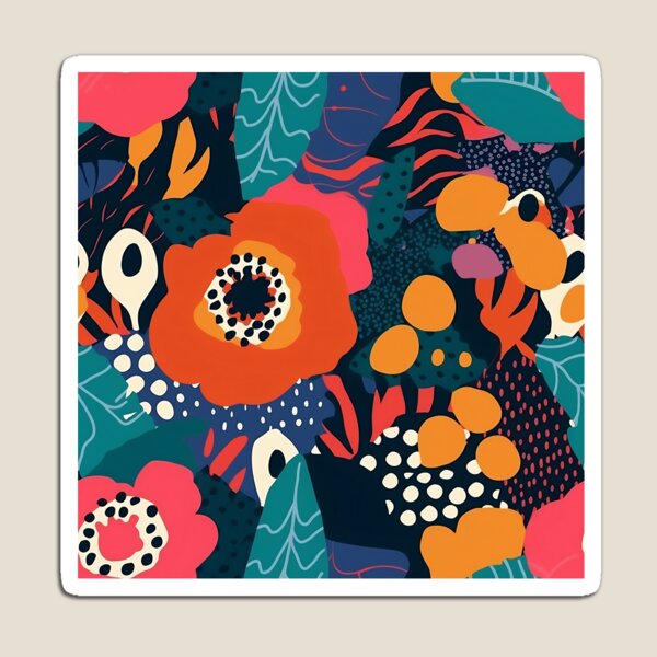 Item preview, Abstract Floral Colorful Playful Pattern designed and sold by spacefogdesign.