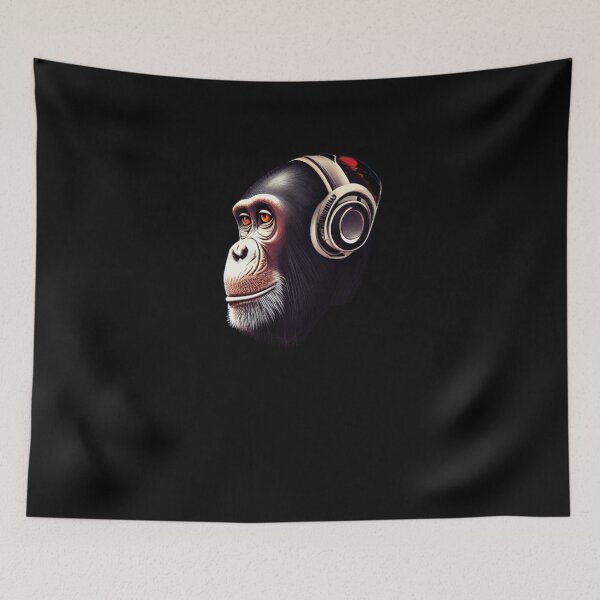 Item preview, Chimp Wearing Headphones designed and sold by PetSafari.