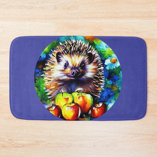 Item preview, Hedgehog with apples and wildflowers. designed and sold by Natalia-Vlad.