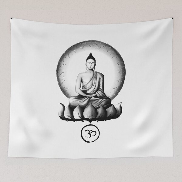 Item preview, Buddha om lotus zen oil painting designed and sold by OrsyniArt.