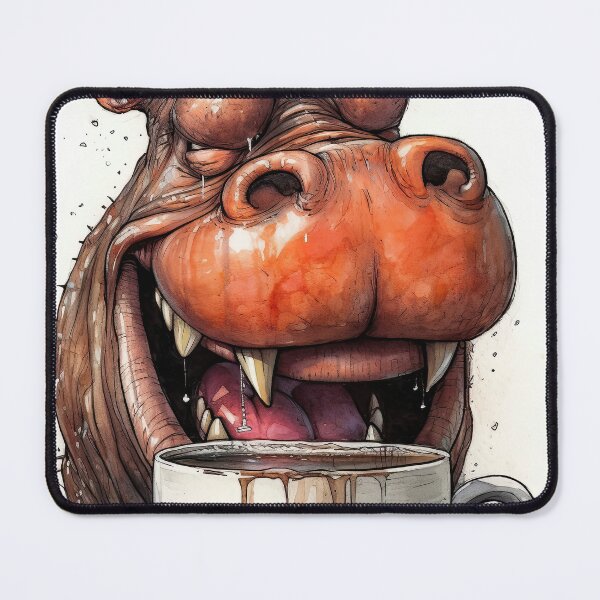 Item preview, Hippopotamus Drinking Coffee designed and sold by prettykaler.