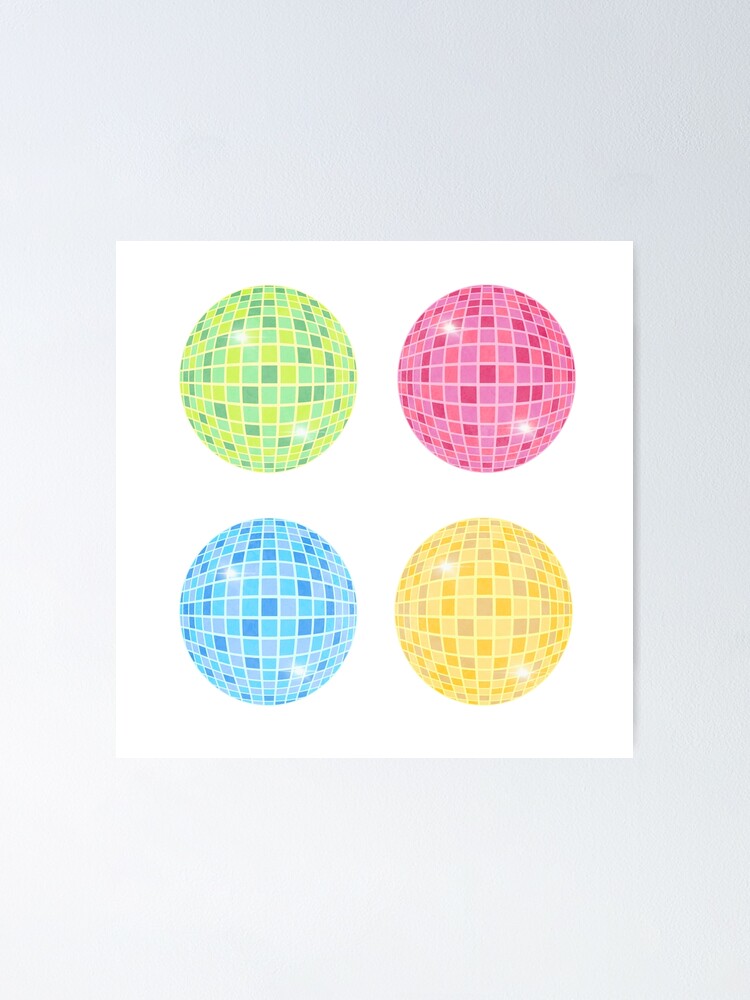 Rainbow disco ball Sticker for Sale by LindseysLabels