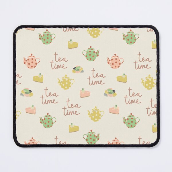 Item preview, tea time with teapots, cake, macarons designed and sold by cezidesign.