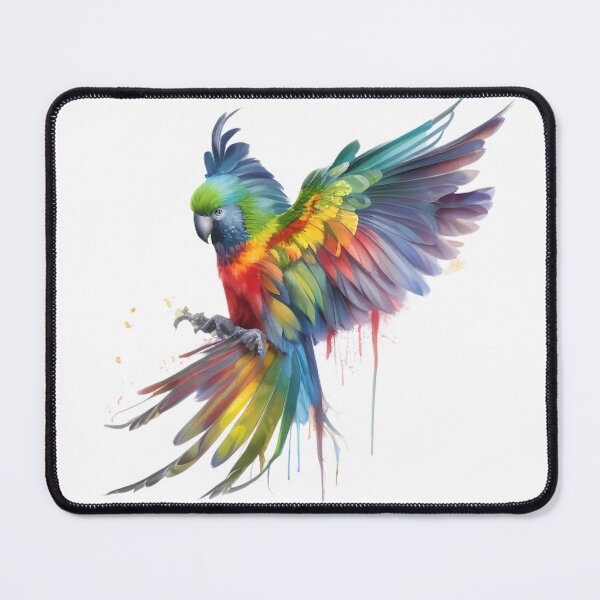 Item preview, Colorful Parrot in Watercolor: A Playful Paint Drip Design designed and sold by Travelslightly.