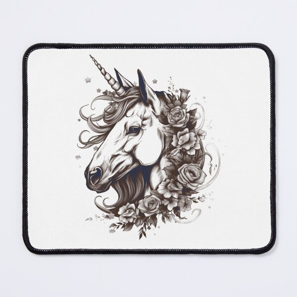 Item preview, Floral unicorn sepia designed and sold by ShyflyerArts.