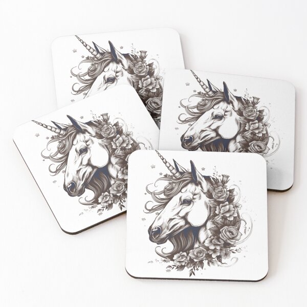 Item preview, Floral unicorn sepia designed and sold by ShyflyerArts.