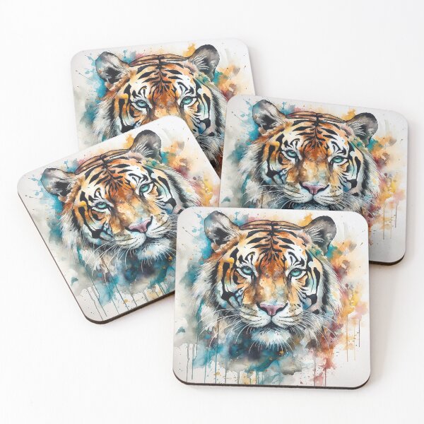Item preview, Graceful Power: Tiger Portrait in Minimalistic Watercolors designed and sold by Midnight Kadama Studio.