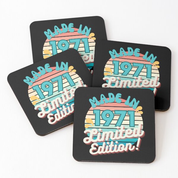 Item preview, Made In 1971 Limited Edition Retro graphics design with funny birthday quotes designed and sold by Ching Teoh.