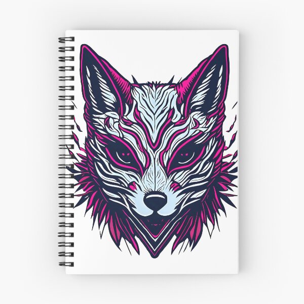 Aperçu de l'œuvre Masque Kitsune Blanc et Violet - Esprit Renard Japonais créée et vendue par CinEmmaDesign.