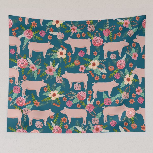 Item preview, Pig florals farm homesteader pigs cute farms animals floral gifts designed and sold by PetFriendly.