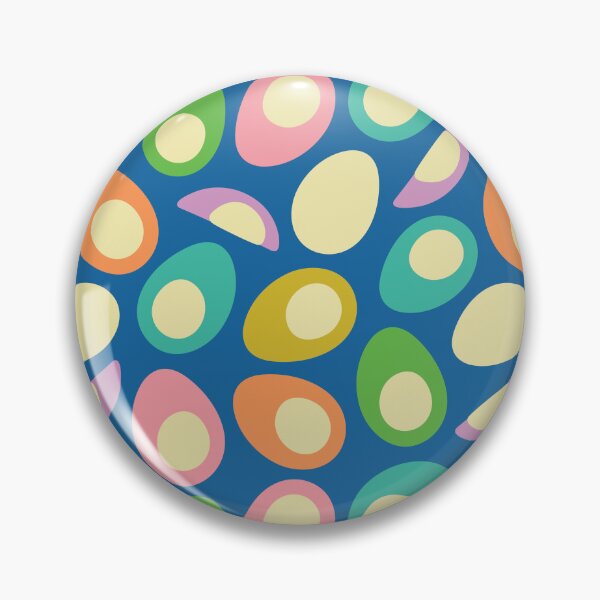 Item preview, EGGS-CELLENT! Fun Food Hard-Boiled Eggs Easter Picnic Food Kitchen Cooking in Bright Summer Colours on Royal Blue - UnBlink Studio by Jackie Tahara designed and sold by Jackie Tahara of UnBlink Studio.