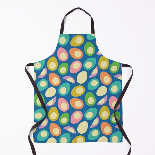Item preview, EGGS-CELLENT! Fun Food Hard-Boiled Eggs Easter Picnic Food Kitchen Cooking in Bright Summer Colours on Royal Blue - UnBlink Studio by Jackie Tahara designed and sold by Jackie Tahara of UnBlink Studio.