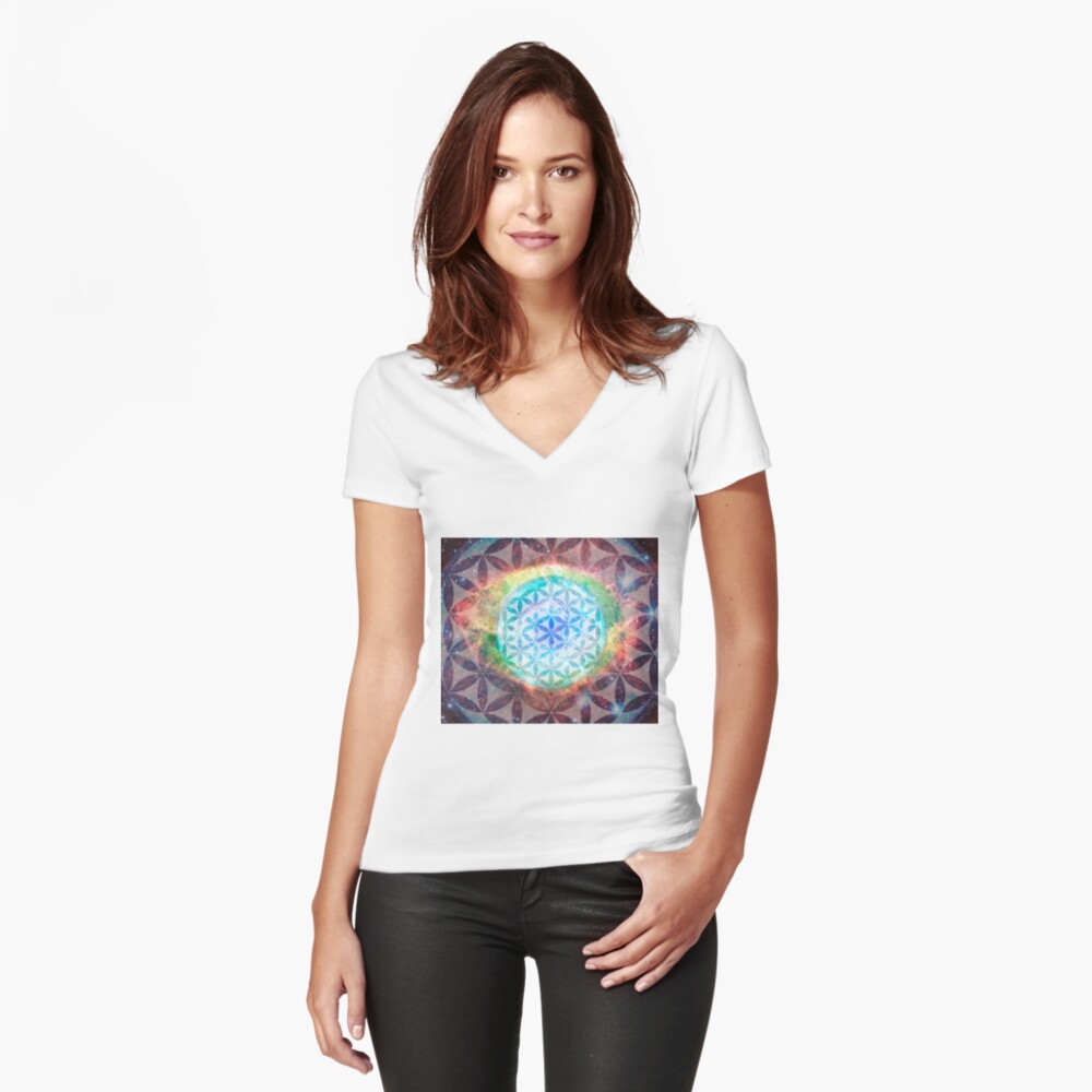Item preview, Fitted V-Neck T-Shirt designed and sold by Truthseekmedia.