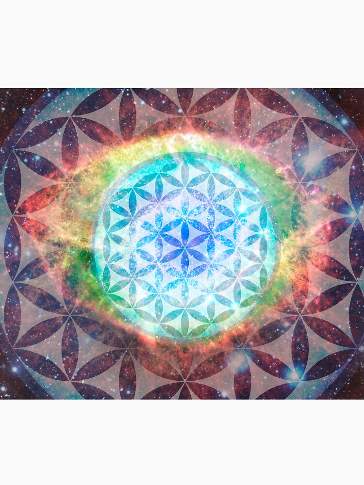 Thumbnail 7 of 7, Classic T-Shirt, The Flower Of Life Colorful Space Design designed and sold by Truthseekmedia.