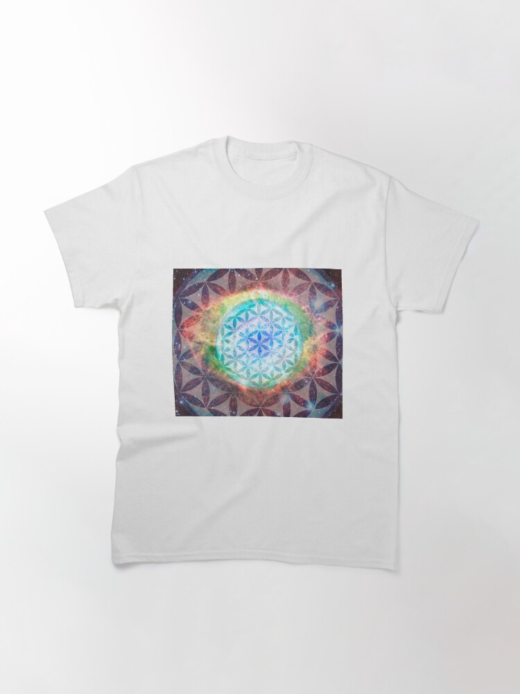 Thumbnail 2 of 7, Classic T-Shirt, The Flower Of Life Colorful Space Design designed and sold by Truthseekmedia.