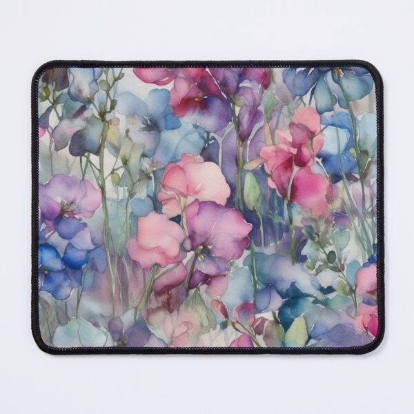 Item preview, Sweetpeas in blues and lilacs designed and sold by TinaDonovanArt.