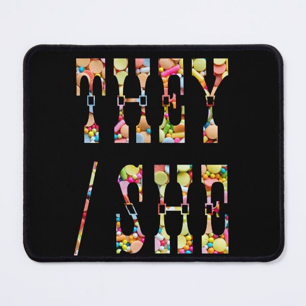 Item preview, They/She Pronouns with a Circus Candy Background designed and sold by MxA19.
