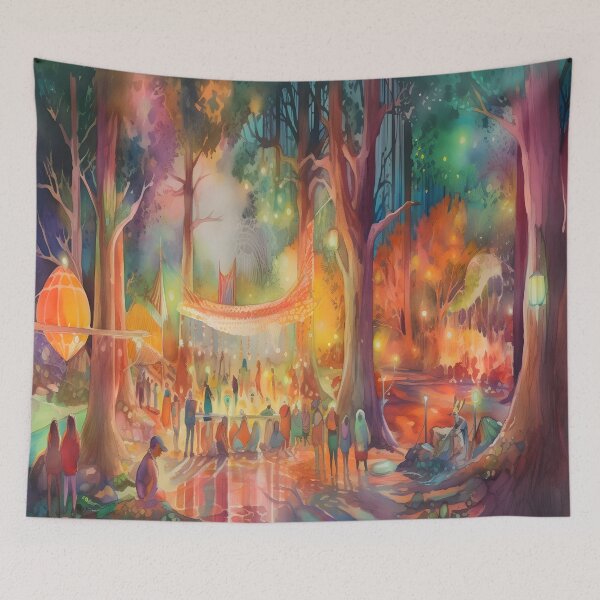 Aperçu de l'œuvre Aquarelle psychédélique: Burning Man Art créée et vendue par CreativeBoard.