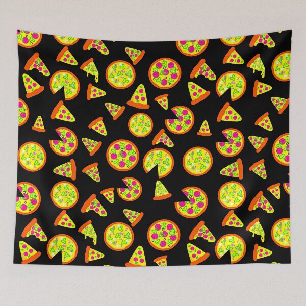 Item preview, black pink pepperoni pizza  designed and sold by Gossip Rag.