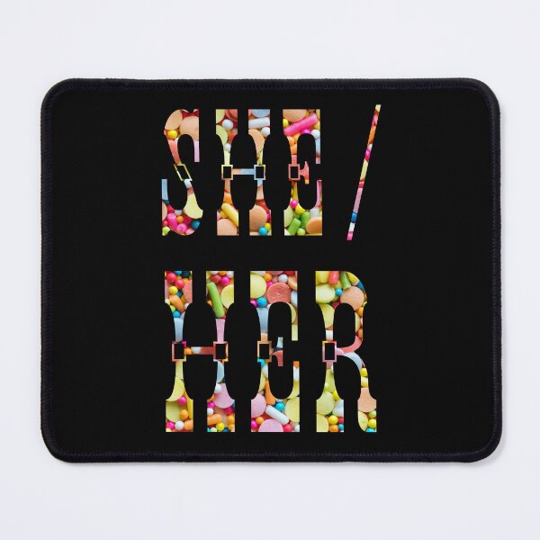 Item preview, She/Her Pronouns with a Circus Candy Background designed and sold by MxA19.