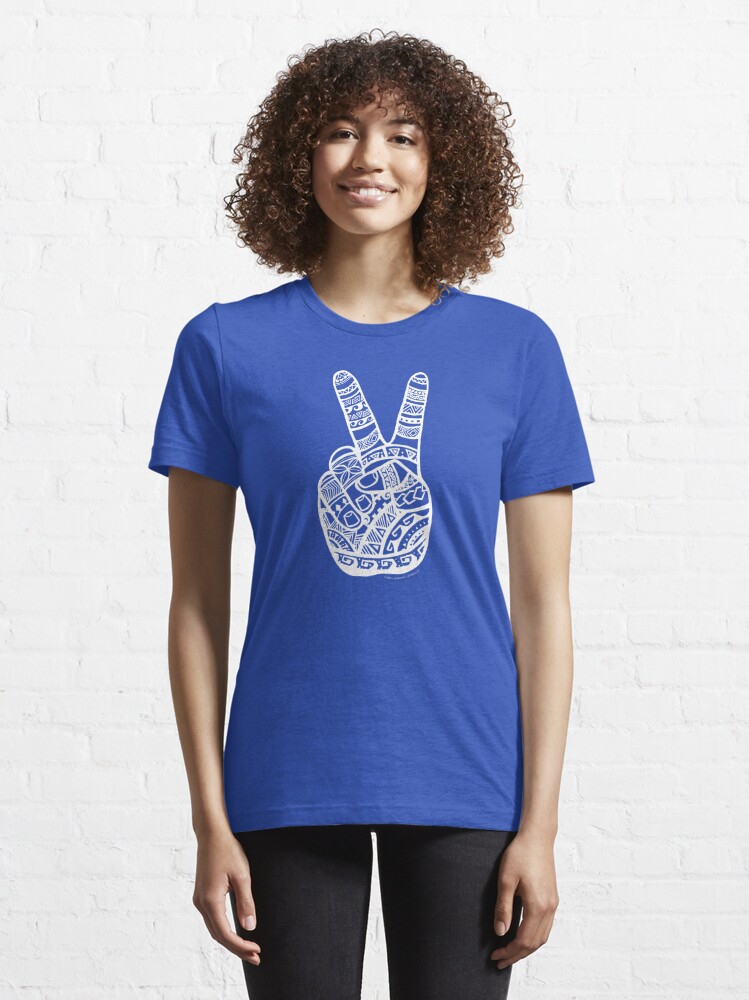 Essential T-Shirt, Tiki Boho Peace Sign designed and sold by jitterfly