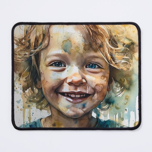 Item preview, Innocent Wonder: Beautiful Watercolor Printings of a Cute Kid Portrait designed and sold by Midnight Kadama Studio.