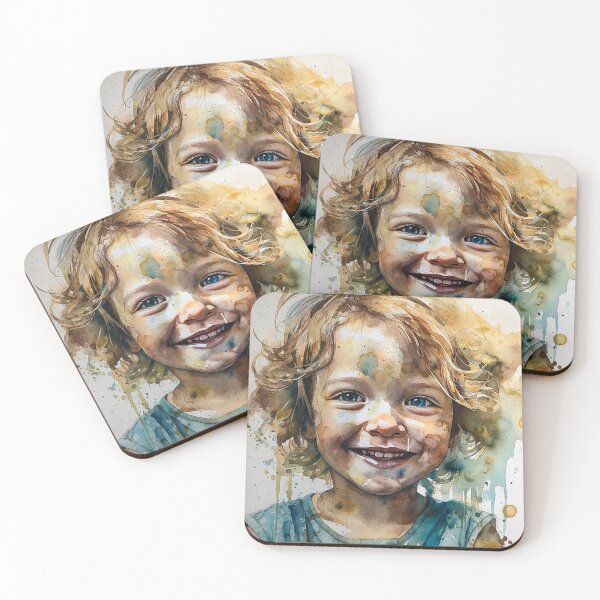 Item preview, Innocent Wonder: Beautiful Watercolor Printings of a Cute Kid Portrait designed and sold by Midnight Kadama Studio.