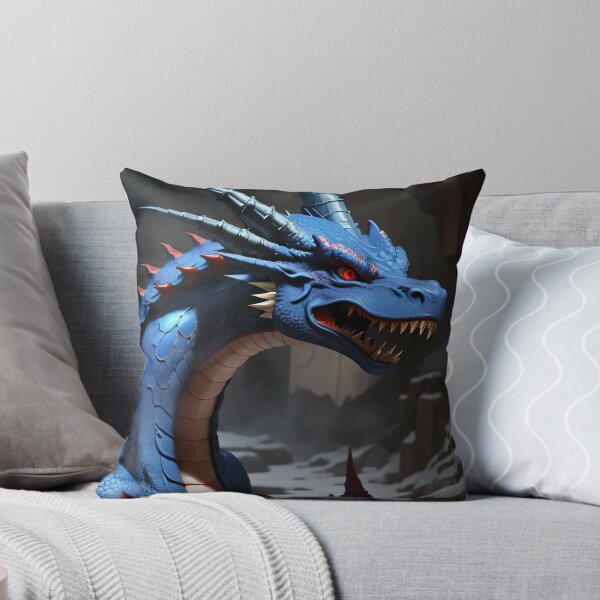 Aperçu de l'œuvre Dragon bleu maléfique 3D aux yeux rouges avec des griffes et des dents pointues créée et vendue par PlayDifferent ⭐⭐⭐⭐⭐.