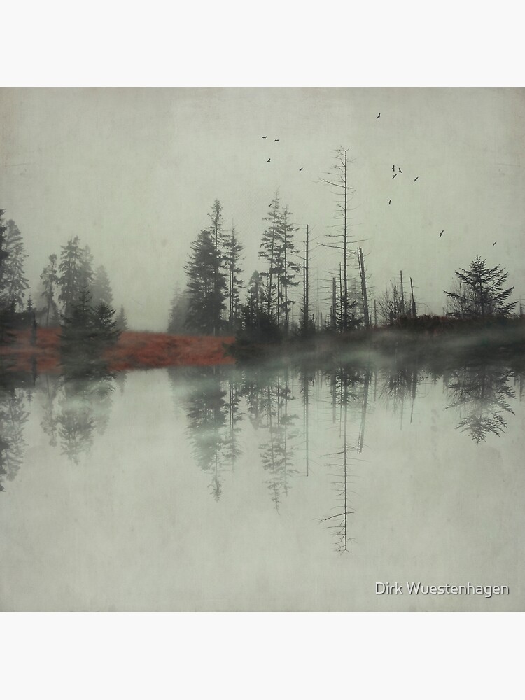Thumbnail 4 of 4, Metal Print, Pulse - tree reflections in a lake designed and sold by Dirk Wuestenhagen.