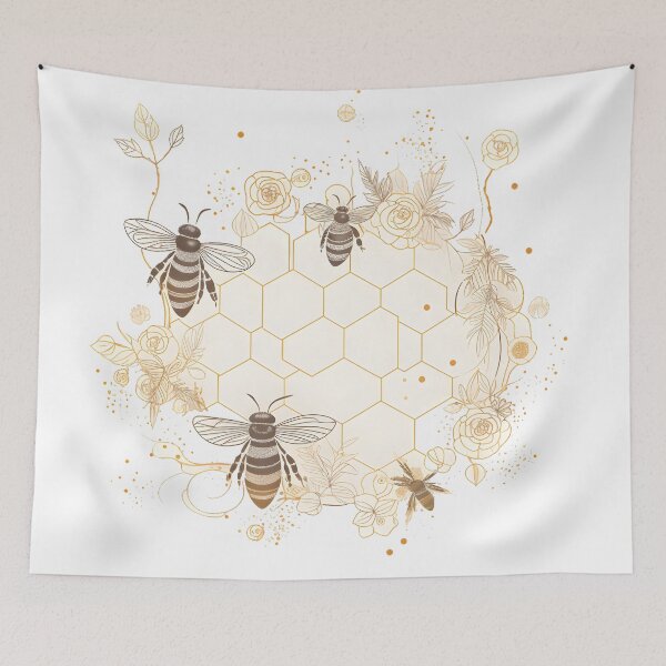 Item preview, Bohemian Bees Line Drawing | Geometric | Boho Art designed and sold by StickeryPickery.